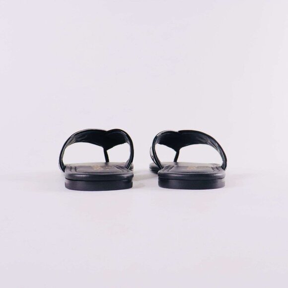 AUTHENTIC CHANEL PATEN QUILTED CC SANDALS - Picture 6 of 6